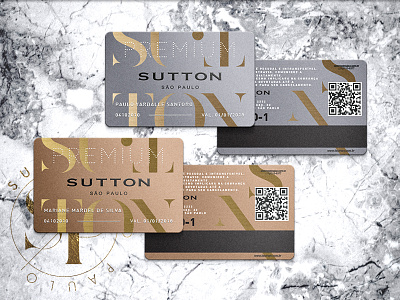 SUTTON. card chic gold foil membership card mockup premium rose gold