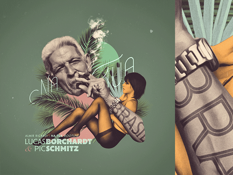 Na Tua. album artwork album cover brazil brazilian funk collage illustration mixed media tropicalia