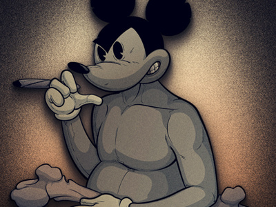Old Mickey. bones cigar illustration mickey old vector