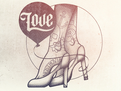 Nostrovia! anchor feet illustration love old school roses shoes skull tattoo vector