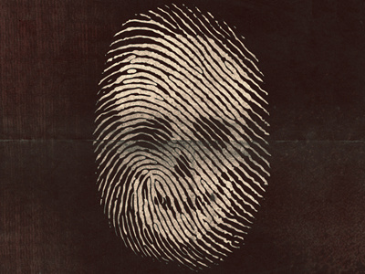 Death Fingerprint fingerprint illustration old silk screen skull vector