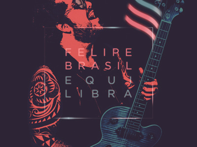 Felipe Brasil. cd electric flag guitar light logo manipulation music optical package rock soul
