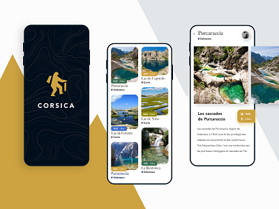 Corsica activity application corsica design hiking identity mobile app product design ui ux