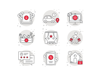 Icons RED application branding design identity illustration logotype ui vector