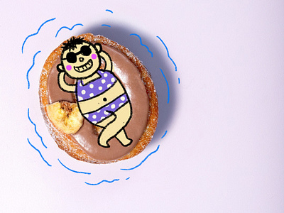 Donut swimming pool donut doodle food fun illustration pool procreate swimming pool
