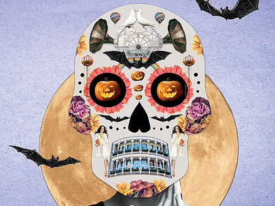 Thrilling Discoveries art direction collage collage art graphic design print design sugar skull