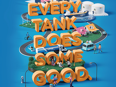 Every Tank Does Some Good 3d advertising art direction campaign color design fun outdoor poster print