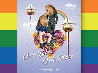 One Love, One Place advertising collage gay gender equality lgtbq poster pride print print design