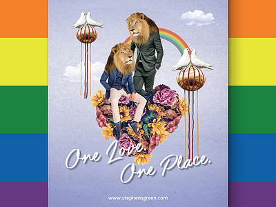 One Love, One Place advertising collage gay gender equality lgtbq poster pride print print design