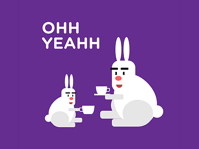 Coffee animal character fun funny illustration illustrator rabbit vector