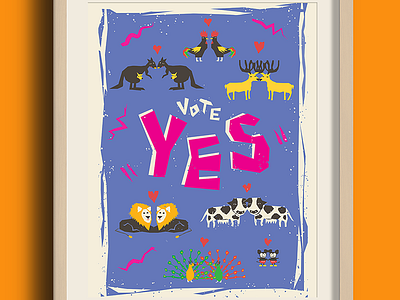 Vote Yes equality gay graphic design illustration lgbt marriage equality poster print design