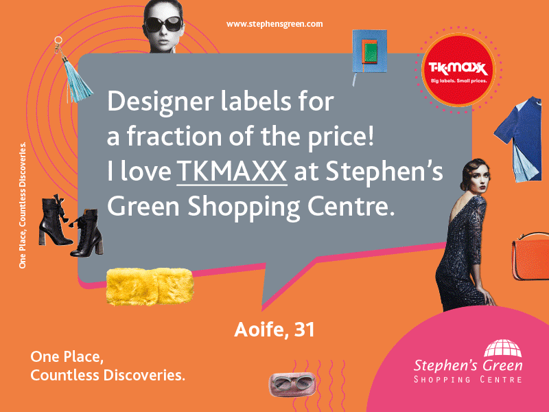 Stephen's Green Shopping Center new brand campaign ad advertising color design fun graphic graphic design print print design shopping center typography