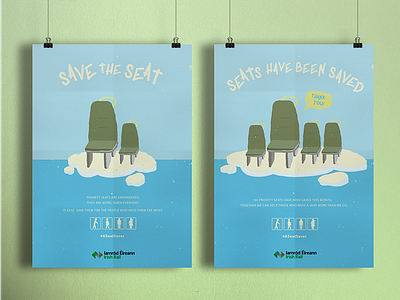 Save The Seat advertising campaign design fun illustration poster print