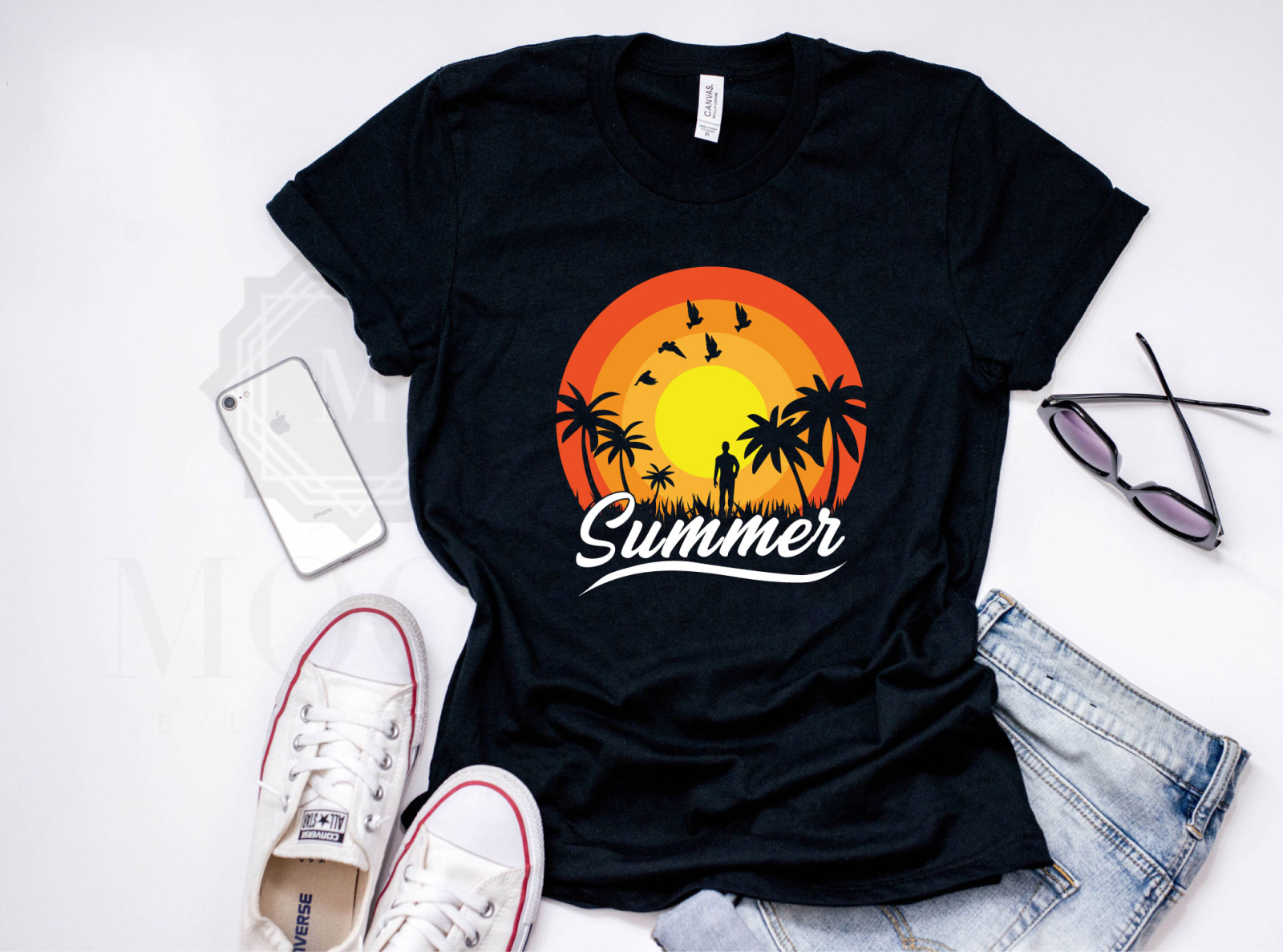 summer retro vintage sunset t shirt design by Nurearth on Dribbble