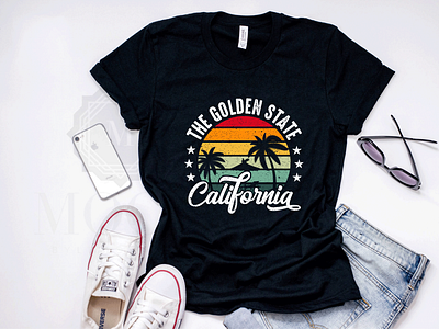 summer retro sunset t-shirt design
