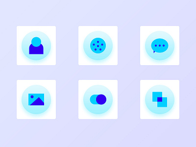 The function icon album blue contact function geometry gradient icon information phone switch