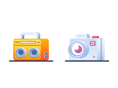 radio and camera camera icon music radio