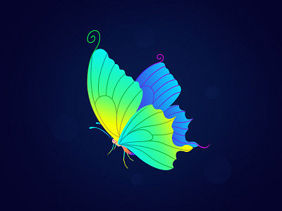butterfly butterfly gradient icon illustrations