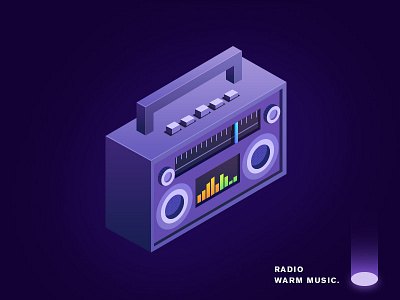 Radio icon 2.5d icon music radio