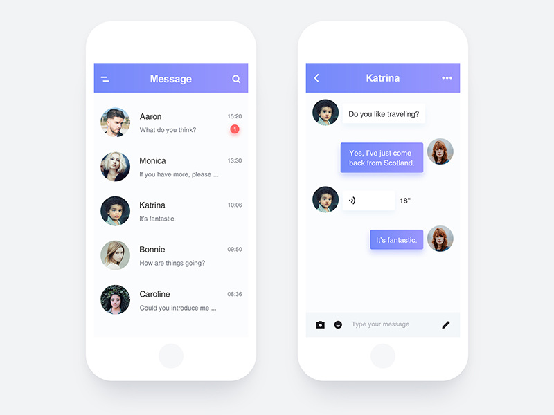 message ui by Twinkle on Dribbble