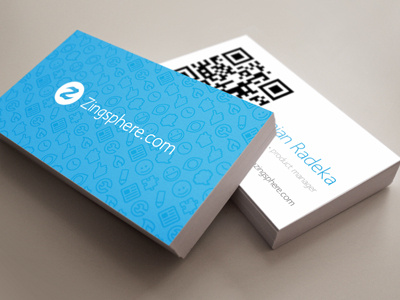 Zingsphere.com Business Card blog blogosphere business card clean code minimal print qr stationary