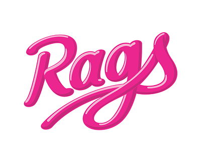 Rags logo magenta rags tshirt typography wear
