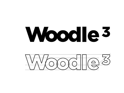 Woodle³ Logo cube font gotham logo minimal typography woodle³