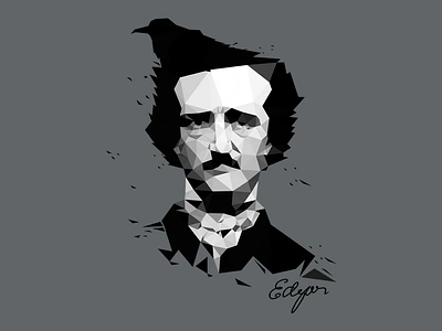 Edgar edgar illustration lowpoly poe poet portrait raven tshirt