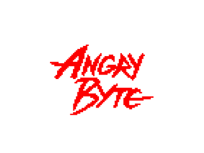 Logo for App Development Blog angry app byte development game logo pixel retro typography