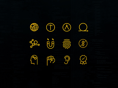 ICON SET dark game hi tech icons interface movie technology ui ux web website