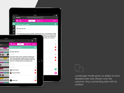 VivifyScrum Task View agile application board ipad kanban lanscape scrum task