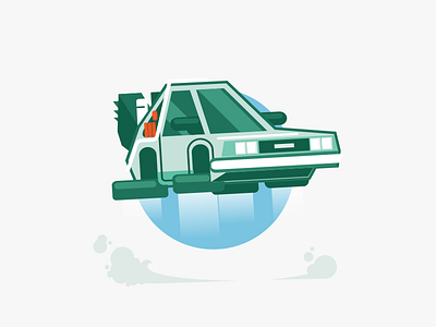 Future DeLorean back to the future car delorean flying icon illustration marty mcfly simple vehicle