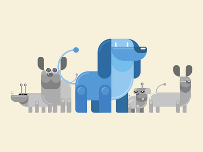 Robot Dogs dog illustration illustrator mecha minimal minimalism minimalistic pets puppies robot robotics vector