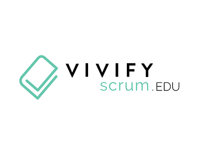 VivifyScrum EDU logo book checkmark education linear logo one line scrum