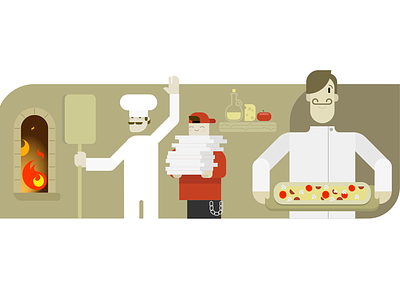 VivifyScrum EDU illustration pizza place bakery branding characters delivery fire funny illustration italy pizza