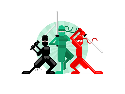 VivifyScrum EDU Ninja Crew characters illustration japanese ninja samurai simple