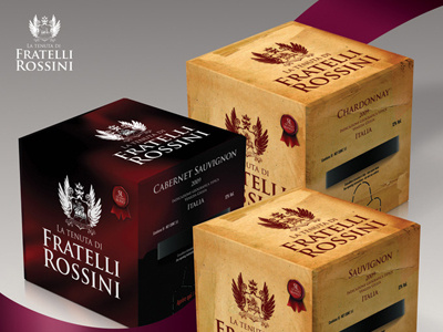 Fratelli Rossini Wine | Bag in Box brand freemasonry knight templar packaging print wine