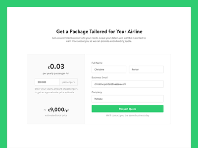 Pricing Page airline form pricing pricing page pricing plan website yieldr