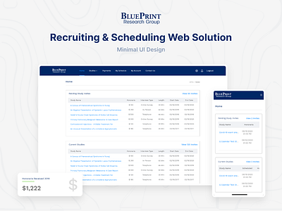 BluePrint HCP - Recruiting & scheduling web solution app development appointmentapp graphic design onlinerecruitment schedulingsoftware softwaredevelopmentcompany ui webmobtech