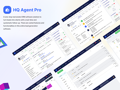 HQ Agent Pro - Real Estate CRM Software adobe xd app app desgin app design appdevelopmentcompany branding design designer illustration interactive design real estate crm solution realestatecrm realestatesoftware ui uidesgin uiuxdesign uxdesgin web web desgin website desgin