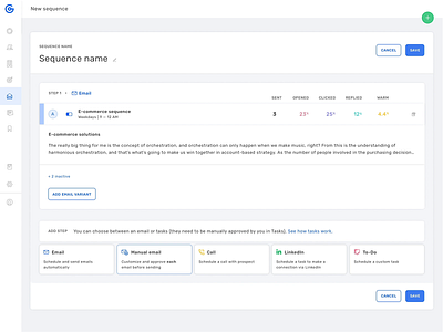 Email sequence creation app email sequence uiux