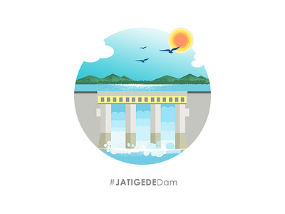 Jatigede Dam Illustration dam design illustartor illustration jatigede photoshop sumedang ui ux