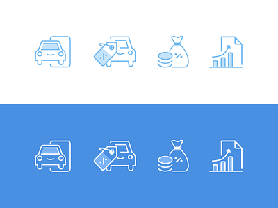 Rent Car Icons Set