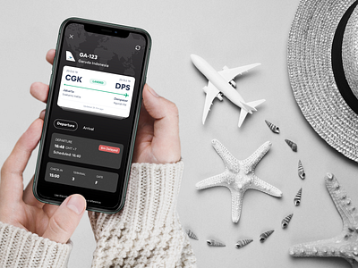 ✈️Flights Status airplane apps dark design dribbble experience flight flight app flightstatus interface minimalist mobile ota status tiket trackers travel userinterface