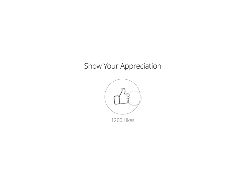 Quick 'Appreciation' Animation animation app interaction interaction design like button protopie thumbs up ui user interface