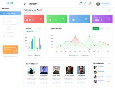 Hospital Management Website design graphic design ui ux web