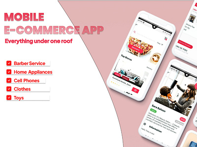 Mobile E-Commerce App app design ecommerce figma graphic design groccery insurance mobile ui ux