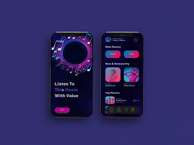 طراحی اپلیکیشن music player 3d animation branding graphic design logo motion graphics ui