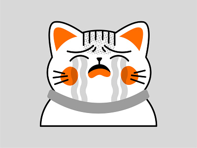 Crying Cat ai design illustration vector