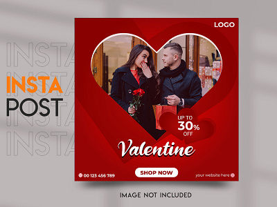 Valentine's Day Social Media Post Design by Graphic Wing